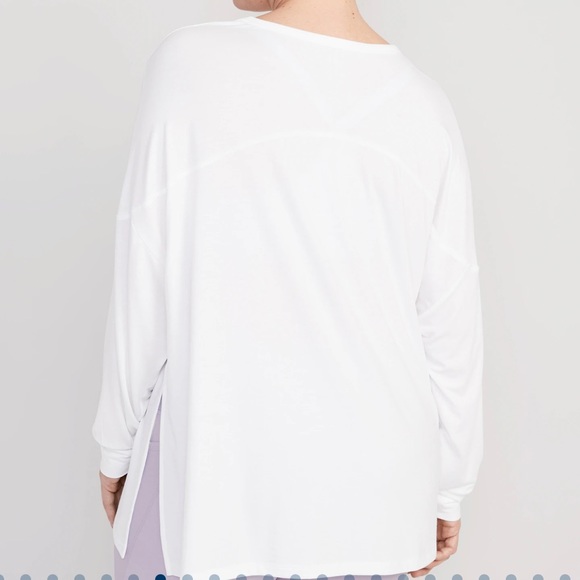 NWT OLD NAVY Oversized Boyfriend Tunic Sweatshirt Color: White Lilies - Picture 8 of 10
